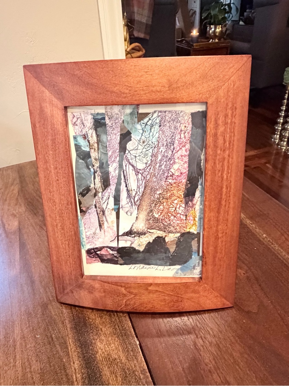 Original abstract watercolor and mixed-media collage painting by Lorraine Danzo